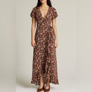 Auguste the label  Boho Floral Wrap Maxi Dress – Brown 4